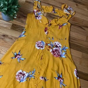 XHILARATION by Target Mustard Floral Dress